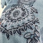 Westport Womens Split Neck Boho Embroidered Chambray Denim Tunic Dress Size 14 Photo 7