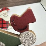 Santa Claus Christmas Holiday Brooch Pin Lot Of 3 Wood / Cinnamon Stick Photo 4