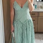 FARM Rio Bicolor Stripes Organic Cotton Midi Dress Green Size M Photo 0