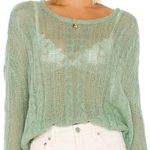 Free People Fresh Mint Cable Knit Sweater S Photo 1