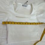 ZARA White Puff Long Sleeve Cut Out Square Neck Crop Top Size S Photo 4