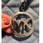 Michael Kors Quilted Blue Shoulder Bag With Chain Straps & MK Charm Photo 14