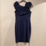 Red Valentino Spa ruffle Sheath bow Bodycon Mini Dress Navy Sleeveless short M Photo 12