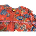 Ruby Rd  Womens Summer Floral Peasant Top Size PM  Tunic Tie-Front Boho Hippie Photo 2