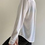 Vince Camuto White Sheer Statement Long Sleeved Button Up Photo 3