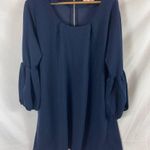 nwot standards & practices Crepe Knit Balloon Sleeve Dress size 2X Blue Photo 0