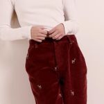 Free People We The Free FP Clifton Cord Wide Leg Jeans Rusty Red reindeer Sz 25 Photo 1