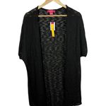 Catherine Malandrino NWT Women’s Open Knit Slub Cardigan in Black Size L Photo 1