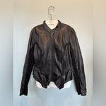  100% Leather Black Moto Jacket hook closure Hinge Size 1 Photo 4