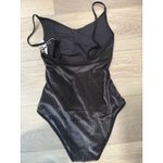 ONIA Jane Ribbed Black Velvet Luxury One Piece Swimsuit $185 Small Photo 2