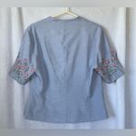 Vintage Sarah Elizabeth size 14 periwinkle floral embroidered dress jacket Blue Photo 2