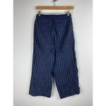 Athleta  Linen Pants Womens 2 Bali Wide Leg Cropped Blue Stripe Beachy Pockets Photo 6