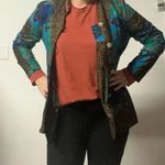 Vintage blazer womens size 10 unique colorful detailed blazer lady carol of ny Blue Photo 0