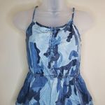 Arizona Jeans Blue Camouflage Peplum Cami Top Photo 2