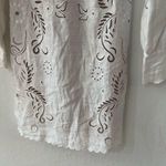 Michael Kors WHITE Floral Embroidered Hemp Eyelet Lace Scallop Mini Dress 0 Photo 13