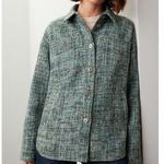 Derek Lam  Button Up Tweed Green Shacket Photo 9