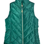 Michael Kors Quilted Puffer Vest Green Zip Front Logo Charm Womens Size Small Photo 0