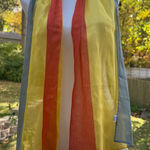 VERA BY VERASHEER ORANGE YELLOW Gray Silk Blend SCARF Photo 0