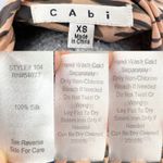 CAbi Just So Animal Print Tan Zebra Stripe Silk Ruffle Sleeveless Blouse 104 XS Photo 2