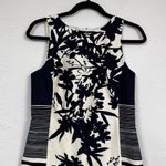 Lauren Ralph Lauren Navy Blue Cream Floral Striped Sheath Dress Womens 6 Preppy Photo 3
