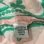 Tibi  for Sea Island Boho Pink Green Embroidered Tunic Top Beach Coverup Medium Photo 5