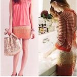 HD in Paris Anthropologie Ombré Embroidered Floral Linen Skirt - Size 4 Photo 4