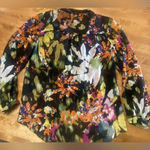 CAbi Floral Sheer Kimono Tie Blouse Style 146 Black Multicolor Medium Li… Photo 6