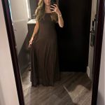 Brown Mesh Maxi Dress Size XS Photo 1