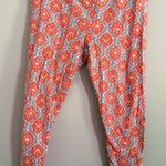 Matilda Jane Orange White Blue Medallion Print Cropped Leggings Size Large Photo 0