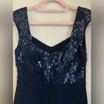 NWT Lauren Ralph Lauren Navy Blue Sequin and Lace Ruched Column Sheath Dress 10 Photo 6