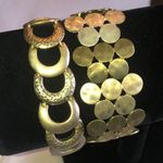 Satin Soft Gold Tone Metal Stretchy Bracelets Set Photo 0