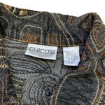 Chico's Size 1 Embroidered Beaded Thick Jacket Unique Trendy Pattern Abstract Photo 3