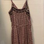 American Eagle Burgandy Lace Up Tie Boho Design Romper Photo 3