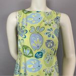 Vintage 90s Dress‎ Fish Print Women Playful Green Abstract Sleeveless Midi Small Photo 3