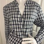Veronica Beard  JEANS WRAP MINI DRESS SHERRY WHITE/NAVY GINGHAM SIZE Extra Large. Photo 3