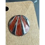 Retro Rust and Silver Shell Earrings Nautical Vibes Included Red Photo 2