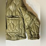 ZARA Like New! Faux Leather Outer Shell Green Coat, size XS Photo 4