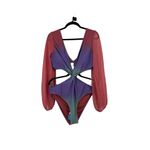Cupshe Swimsuit Womens XL Beachy Ombre Long Sleeve Cutout One Piece Purple NWT Photo 4