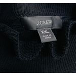 J.Crew  Merino Wool Blend Ruffle Neck Sweater Black Women's XXL Preppy Old Money Photo 3