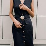 ZARA  linen belted midi dress Photo 1