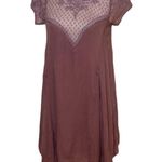 Urban Outfitters Dress Mini Lace Swing Trapeze Boho Mauve, Kimchi Blue, Small Photo 0