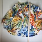 Chico's  Tropical Leaf Print Blouse Size 3 (16/18) Lightweight Flowy Resort Bright Photo 8