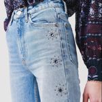 RE/DONE Redone Denim '70s Loose Flare Leg Jeans Indigo Stud Photo 13
