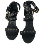 Isola Damar Black Sandal 3.5" Heels Grommets Womens Size 9.5 Photo 2