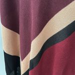 White House | Black Market Maroon/Black/Tan Striped Poncho Sz Xs/S Photo 2