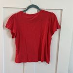 Catherine Malandrino  Women's M Tulip Sleeve Tee Shirt Rose Red Elevated Basic Photo 3