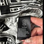 Farm Rio  Monochrome Elegance Scarf Print Belted Linen Blend Romper Size S Photo 7