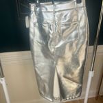Avec Les Filles  Silver Pencil Midi Skirt Cocktail nwot small Photo 4
