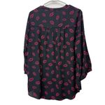 Torrid  Black Lips Georgette Bow Tie Neck Pullover Blouse Size 2X Photo 10