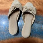 Olivia Rose Tal Jacquard Floral fabric Bow Kitten heel slippers leather Tan Size 6 Photo 5